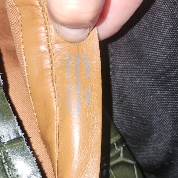 Franco Sarto Green Wedge Boots with Croc Texture - Picture 10 of 10